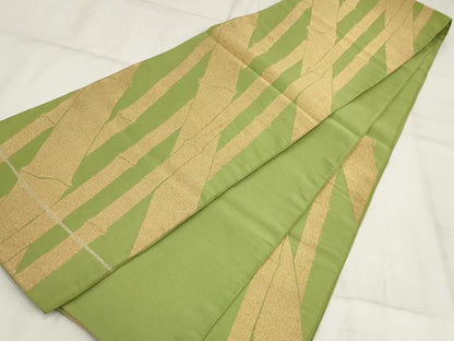 平和屋着物◎爪掻き本綴れ 六通柄袋帯 竹 金糸 正絹 逸品 AABH8002wj