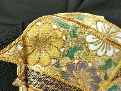 平和屋着物■豪華黒留袖 駒刺繍 御所車鴛鴦花文 金銀彩 正絹 逸品 DABE8655qa