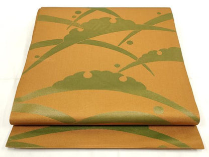 平和屋着物◎六通柄 本袋帯 雪輪芝文 正絹 逸品 AABH8006wj