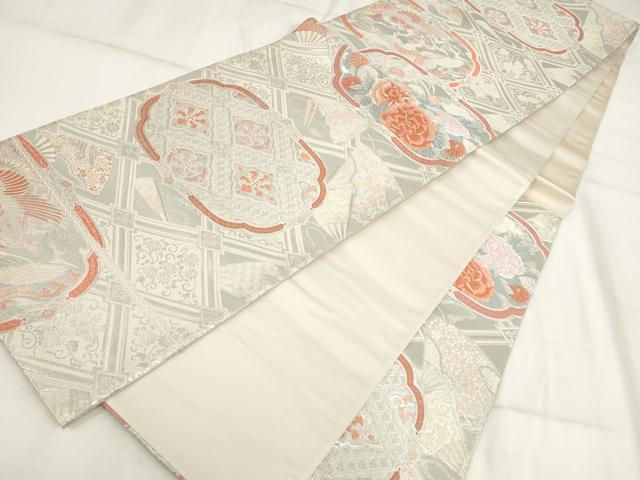 平和屋着物◎六通柄袋帯 九百錦 貴光 鳳凰花文 金銀糸 正絹 逸品 AABH7987wj