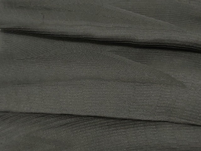 平和屋着物▼羽織・コート　黒生地　解き反物　羽尺　草花地紋　逸品　DABE3237we