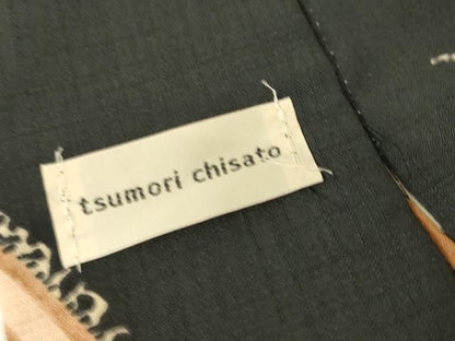 平和屋着物＊夏物　tumori chisato　セオアルファ　小紋・浴衣兼用　人物宝飾文　黒地　金彩　洗える着物　逸品　未使用　DABE4318az