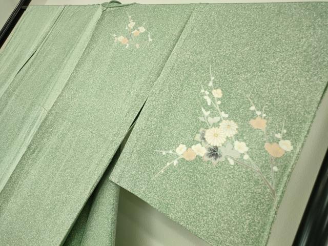 平和屋着物▽訪問着　単衣　作家物　枝花文　暈し染め　金彩　正絹　逸品　DABE4348az