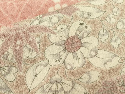 平和屋着物▽上質な小紋　単衣　辻が花　鬼しぼ縮緬　正絹　逸品　DABE4350az
