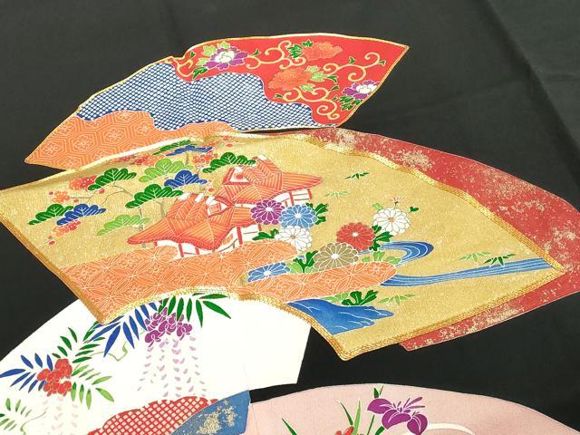 平和屋着物■豪華黒留袖 駒刺繍 地紙花文 金彩 正絹 逸品 DABE7685cd