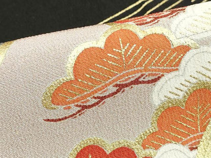 平和屋着物■豪華黒留袖 駒刺繍 扇面花文 金彩 正絹 逸品 DABE7681cd
