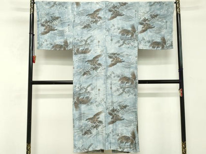 平和屋着物■男性 長襦袢 袷 鷹 正絹 逸品 DABE7686cd