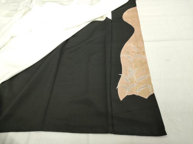 平和屋着物■豪華黒留袖 扇面草花文 金彩 正絹 逸品 DABE7683cd