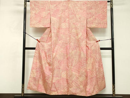 平和屋着物■上質な小紋 切嵌抽象文 正絹 逸品 DABE7670cd