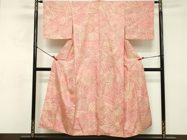 平和屋着物■上質な小紋 切嵌抽象文 正絹 逸品 DABE7670cd