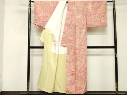平和屋着物■上質な小紋 切嵌抽象文 正絹 逸品 DABE7670cd
