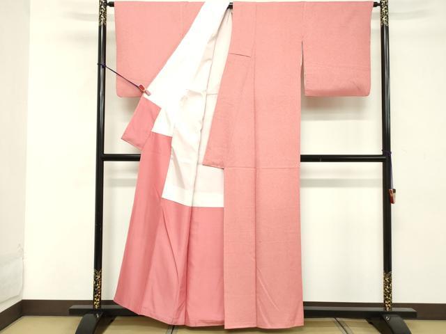 平和屋着物■上質な色無地 霞地紋 桃色 正絹 逸品 DABE7691cd
