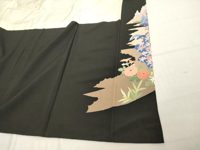 平和屋着物■豪華黒留袖　作家物　風景文　暈し染め　正絹　逸品　DABE7695cd