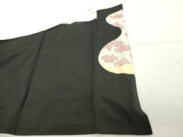平和屋着物■豪華黒留袖 駒刺繍 御所車花文 正絹 逸品 DABE7704cd