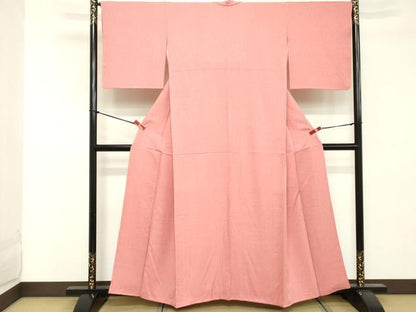 平和屋着物■上質な色無地 霞地紋 桃色 正絹 逸品 DABE7691cd