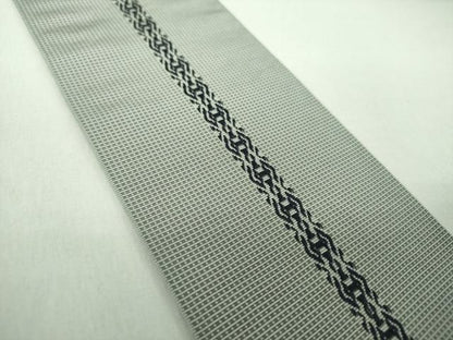 平和屋着物●男性　本場筑前博多織　両面　角帯　間道　正絹　逸品　DABE5225ps