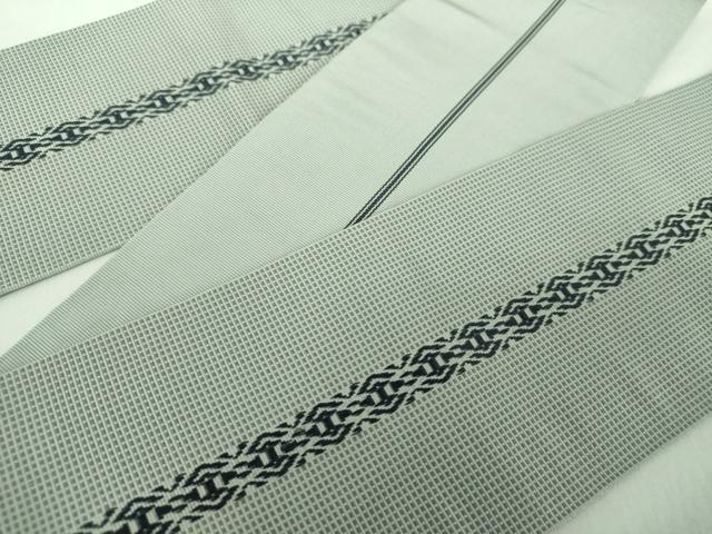 平和屋着物●男性　本場筑前博多織　両面　角帯　間道　正絹　逸品　DABE5225ps