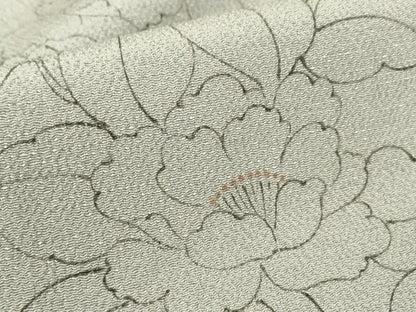 平和屋着物▽上質な小紋　単衣　花尽くし　手描き　鬼しぼ縮緬　正絹　逸品　DABE4370az