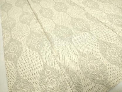 平和屋着物▽本塩沢　単衣　立涌丸文　110亀甲　正絹　逸品DABE4392az
