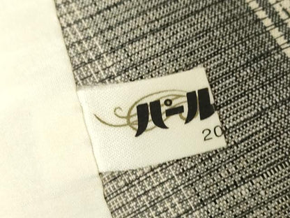 平和屋着物▽上質な紬　単衣　間道　80亀甲　正絹　逸品　DABE4396az