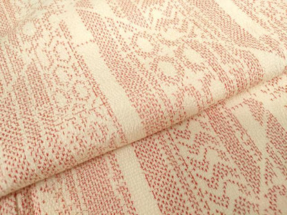 平和屋着物▽本塩沢　単衣　切嵌め文　正絹　逸品　DABE4390az