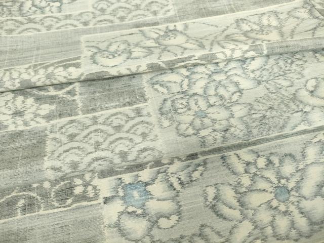 平和屋着物▽上質な紬　単衣　辻が花　正絹　逸品　DABE4391az