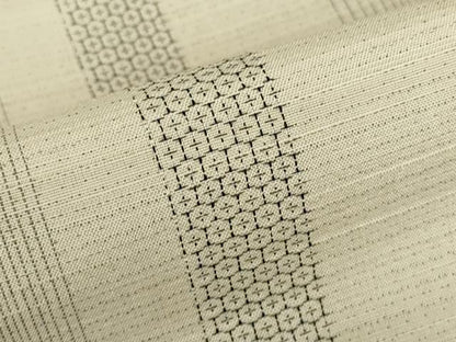 平和屋着物▽上質な紬　単衣　間道　80亀甲　正絹　逸品　DABE4396az