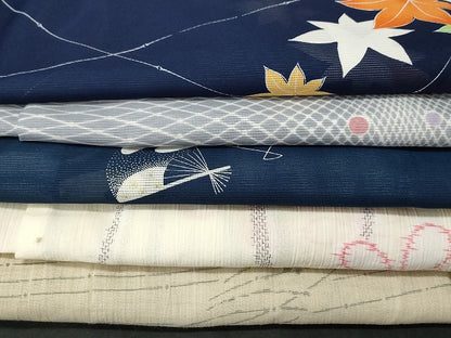 平和屋本店■夏物 小紋 絽 紗 洗える着物 まとめて20点 蝶 花柄 手描き 着用可能多数 se4039