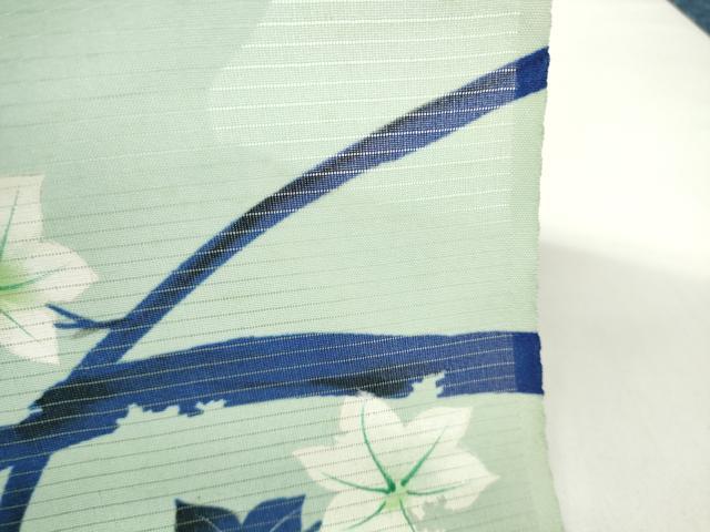 平和屋着物＊夏物 名古屋帯 帯反物 絽 手描き 枝楓文 未使用 DABD7713zzz