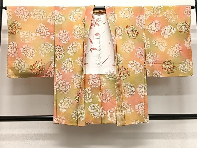 平和屋着物＃羽織　ろうけつ染　牡丹　正絹　逸品　未使用　CABE5062ua