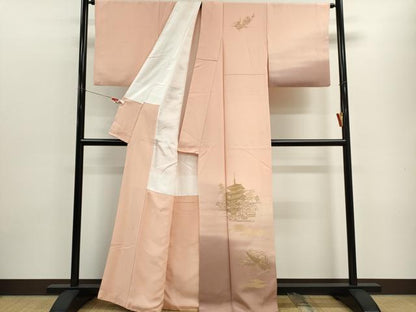 平和屋着物■訪問着 風景文 暈し染め 金糸 正絹 逸品 CABF6443ou
