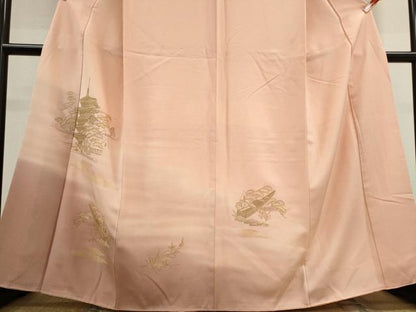 平和屋着物■訪問着 風景文 暈し染め 金糸 正絹 逸品 CABF6443ou