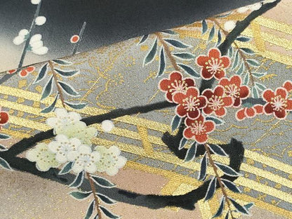 平和屋着物■豪華黒留袖 作家物 渡り橋飛鶴文 暈し染め 金彩 正絹 逸品 CABF6472ou