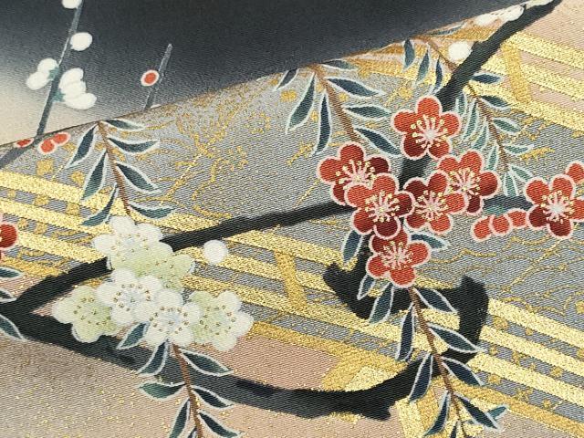 平和屋着物■豪華黒留袖 作家物 渡り橋飛鶴文 暈し染め 金彩 正絹 逸品 CABF6472ou