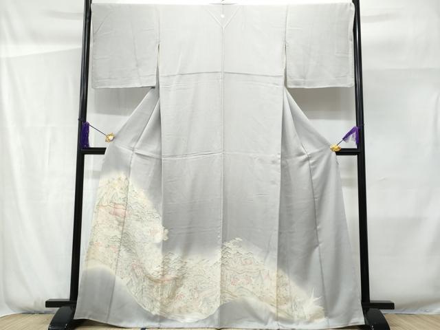 平和屋着物■豪華色留袖　駒刺繍　風景文　正絹　逸品　CABF1155fb