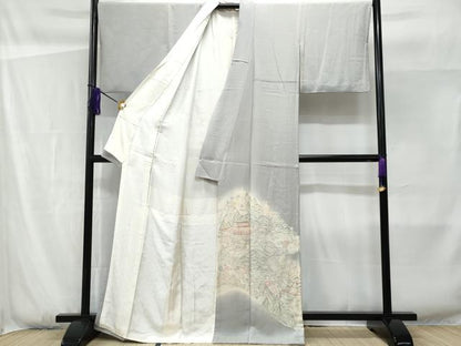 平和屋着物■豪華色留袖　駒刺繍　風景文　正絹　逸品　CABF1155fb