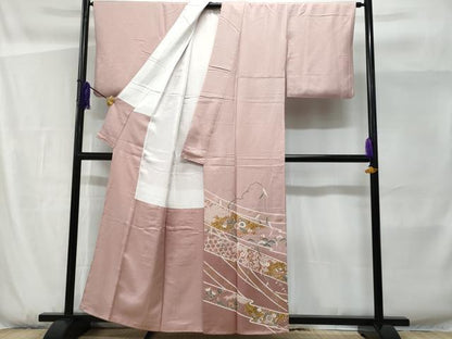 平和屋着物■色留訪問着　草花文　暈し染め　金彩　正絹　逸品　CABF1151fb