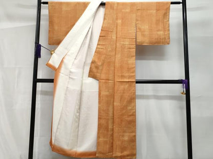平和屋着物■上質な小紋　格子柄　正絹　逸品　CABF6807fb