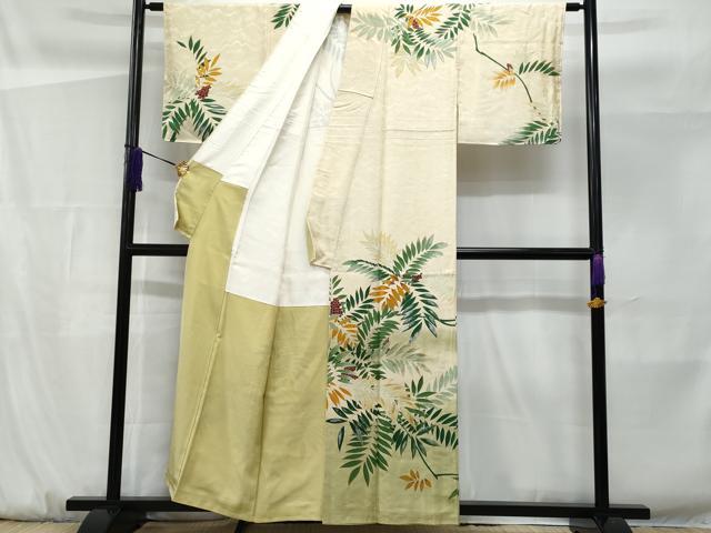 平和屋着物■訪問着 葡萄枝葉文 金彩 正絹 逸品 CABF6810fb