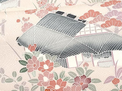 平和屋着物■豪華色留袖　風景花文　正絹　逸品　CABF6806fb