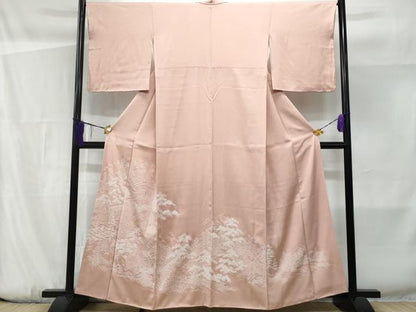 平和屋着物■色留訪問着　刺繍　渡り橋風景文　正絹　逸品　CABF1157fb