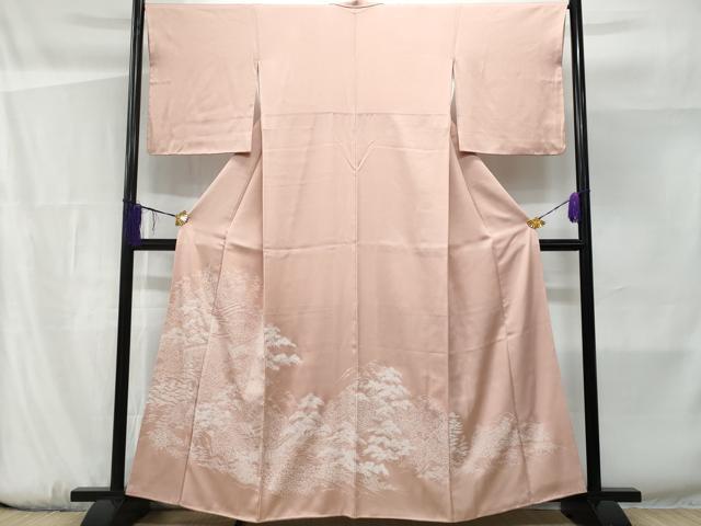 平和屋着物■色留訪問着　刺繍　渡り橋風景文　正絹　逸品　CABF1157fb
