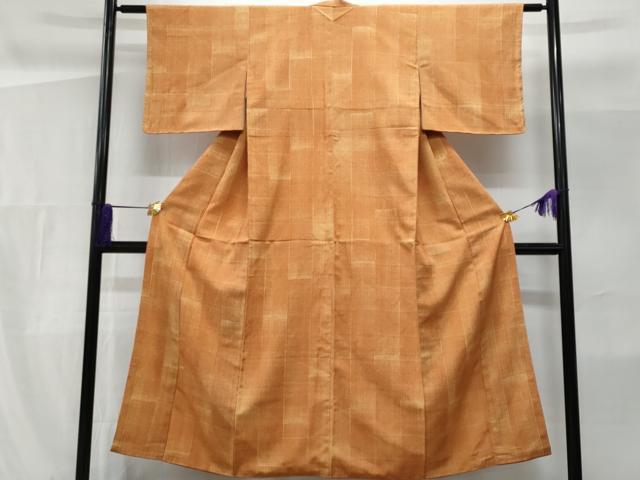 平和屋着物■上質な小紋　格子柄　正絹　逸品　CABF6807fb