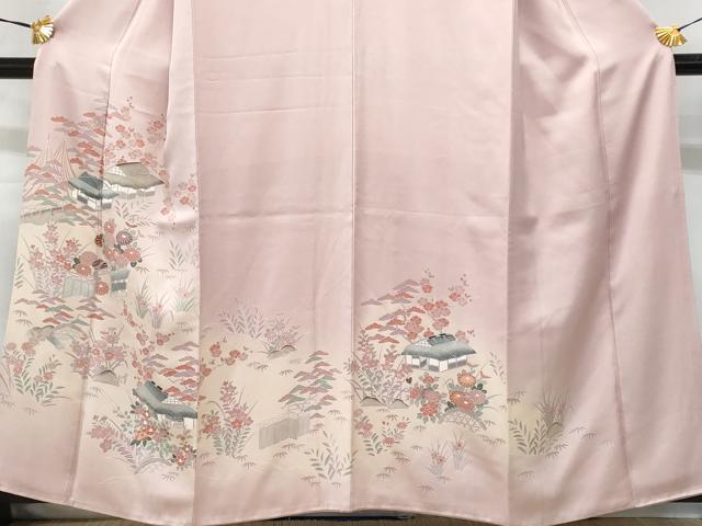 平和屋着物■豪華色留袖　風景花文　正絹　逸品　CABF6806fb
