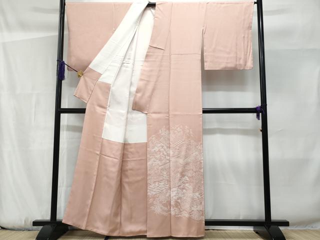 平和屋着物■色留訪問着　刺繍　渡り橋風景文　正絹　逸品　CABF1157fb