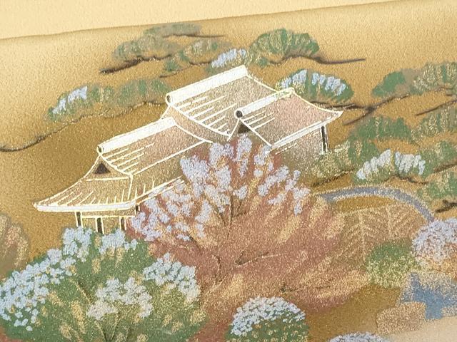 平和屋着物■豪華色留袖　風景文　金銀彩　正絹　逸品　CABF1153fb