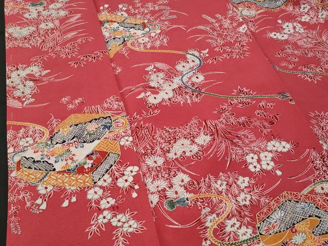 平和屋着物■上質な小紋　文箱花文　正絹　逸品　未使用　CABF6804fb