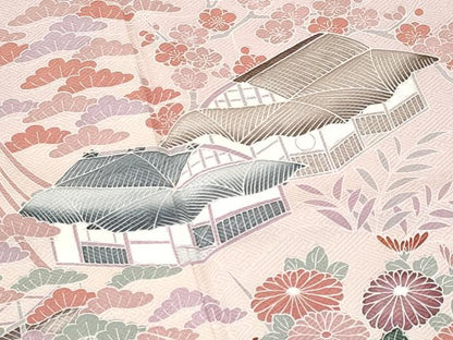 平和屋着物■豪華色留袖　風景花文　正絹　逸品　CABF6806fb