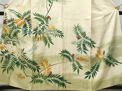 平和屋着物■訪問着 葡萄枝葉文 金彩 正絹 逸品 CABF6810fb