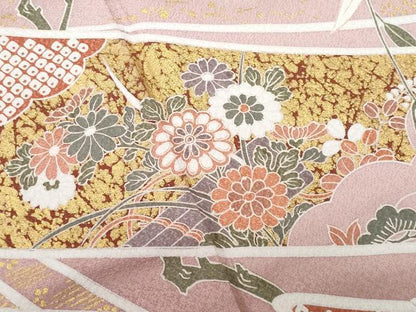 平和屋着物■色留訪問着　草花文　暈し染め　金彩　正絹　逸品　CABF1151fb
